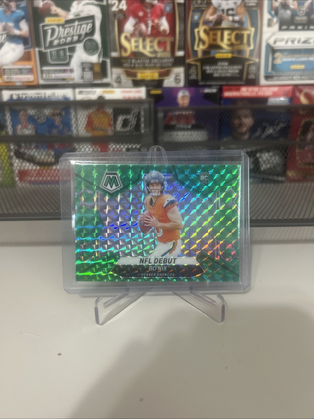 2024 Panini Mosaic - NFL Debut Bo Nix #271 Green Mosaic Prizm (RC)