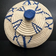 Coiled basketry / contemporary fiber Grass Coil Basket & Handmade Small Vintage 