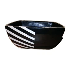 Vintage The Main Ingredients Serving Bowl Large Black White Square 10 inch #56