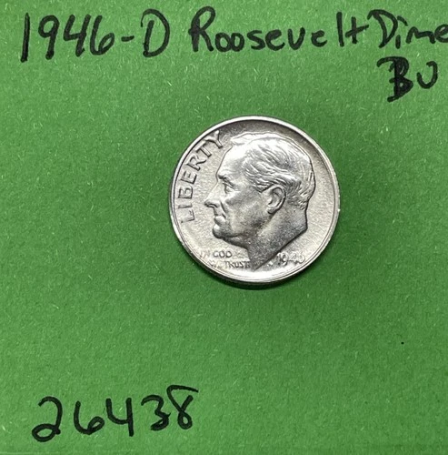 1946 D Roosevelt Dime BU Uncirculated Mint State 90% Silver 10c US Coin