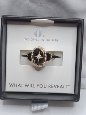 Bomb Party Obsidia Ring Size 7 ''She Owns The Night'' Genuine Black Obsidian/Gold 