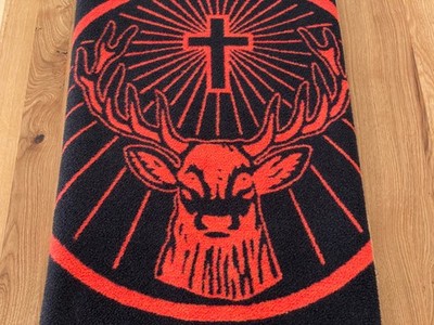 Jägermeister Logo Schriftzug Decke Orange/Schwarz ca. 140x185cm - Rarität