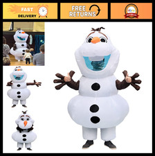 Disfraz de muñeco de nieve inflable para adultos - Vestido de fantasía Olaf para fiesta de Halloween, La