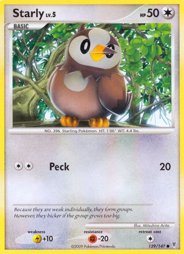 2009 Pokemon: Supreme Victors - Starly (#129, Common, Heavily Played)