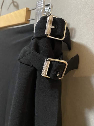 NWOT ZARA Women Side Zip Elastic Waist High-Rise Buckle Skirt Pants Size L Black - Picture 7 of 14