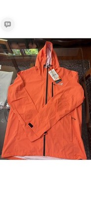 KastKing Men's Orange Waterproof Breathable Hooded Jacket Zip L New w/ Tags