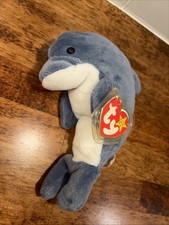 TY Beanie Baby - ECHO the Dolphin (6.5 inch) - MWMTs Stuffed Animal Toy