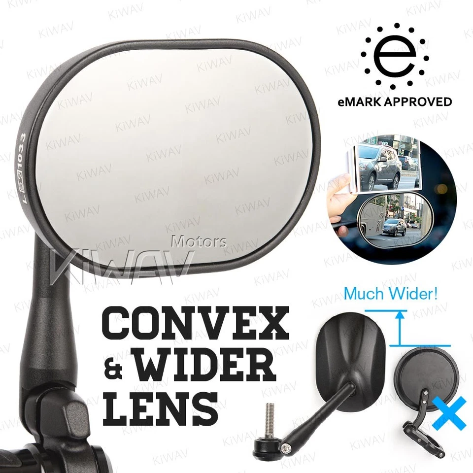 Espejo retrovisor de extremo de barra pagado de servicio estadounidense FUERTE CUADRADO negro ovalado perno M12 para BMW F 800 R HP4 Foto 4 de 4