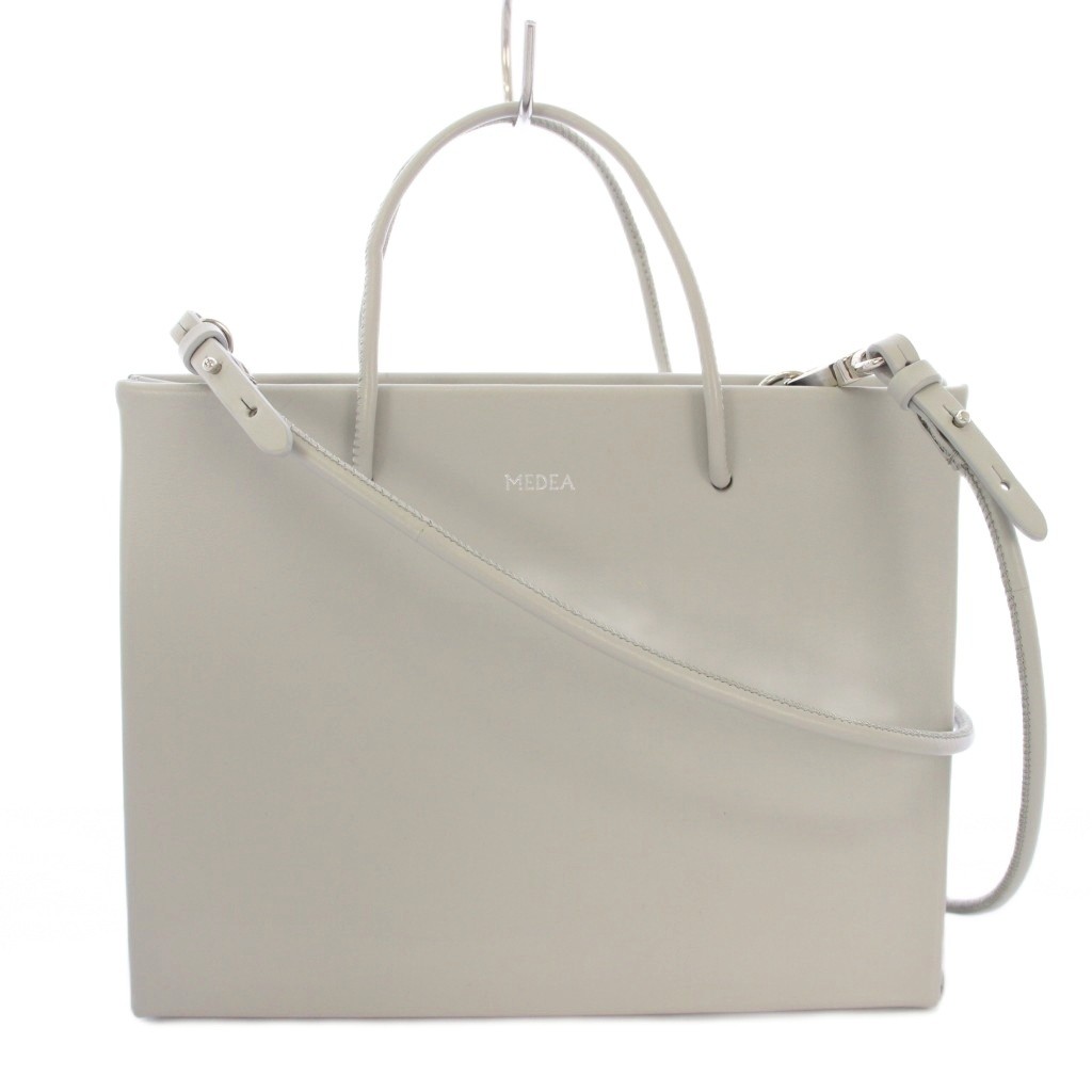 MEDEA HANNNA BAG Handbag Shoulder Bag 2WAY Cow Leather Gray /TK Ladies