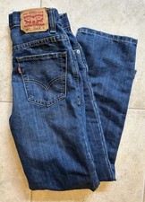 Levi 505 Boys Adjustable Waistband Denim Jeans 12 Slim 24x26