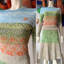 1970s MEADOW SWEATER SET Vintage Skirt Mother Nature Organic Arpeja Dress Space