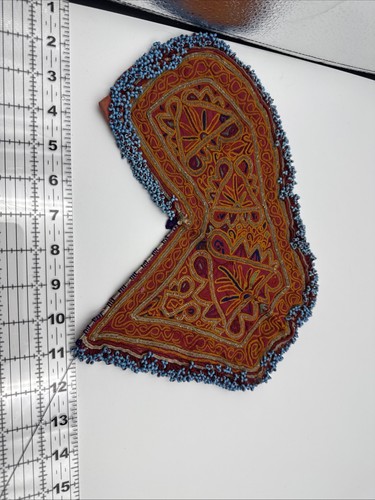 Antique Katawaz Afghan Ceremonial Pistol Holder Embroidered Silk Beaded - Picture 10 of 11