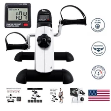 Mini Exercise Bike with LCD Display - Adjustable Resistance Portable Pedaler