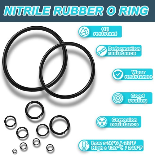 400 Stück Hydraulik O-Ring Flachverschraubungen 9 Größen Buna-N 70A O Ringe Dichtung Ki... - Bild 4 von 8