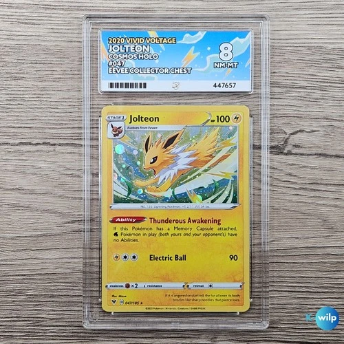 Jolteon 047/185 Vivid Voltage ACE Graded 8 NM-MT  Pokémon Trading Card