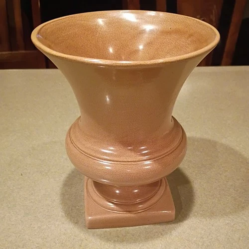 Vintage Red Wing USA #1584 Luster Pink Trophy Vase 7.5" Tall 1940 Art Pottery
