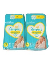 Bundle 2 Pampers Swaddlers Newborn Size N Baby Diapers 31 Count Up to 10 Lb