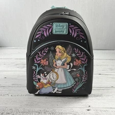 Loungefly Disney Alice in Wonderland Rabbit w Pocket Watch Mini Backpack New