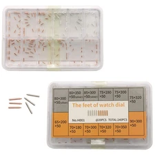 240Pack 12 Size Copper Watch Dial Feet Movement Spare Parts Watch Repair Tools