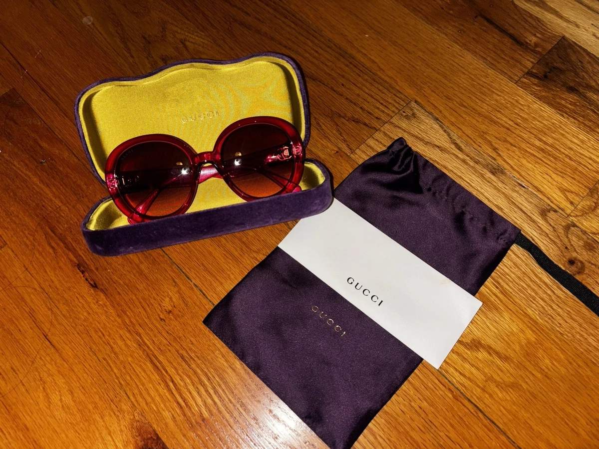 Gucci GG1071S pink round frame sunglasses‎ new Gucci Pink Sunglasses with Case main image 4