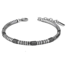 Bracciale da Uomo Boccadamo Man in Acciaio con inserti passanti bicolore ABR718N