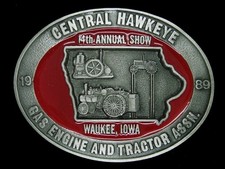 UD07120 NOS VINTAGE 1989  CENTRAL HAWKEYE GAS ENGINE  TRACTOR ASSN.  BUCKLE