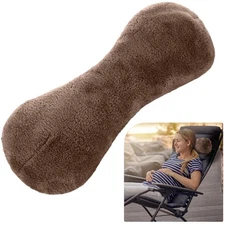 Neck Pillow Bone Shape Plush Adjustable Strap 1 Pc Recliner Car Travel Airplane