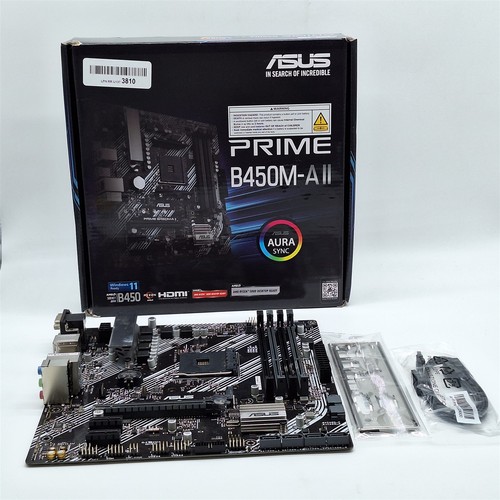 ASUS Prime B450M-A II AMD AM4 Micro ATX Motherboard, 128GB DDR4 -NOT WORKING-