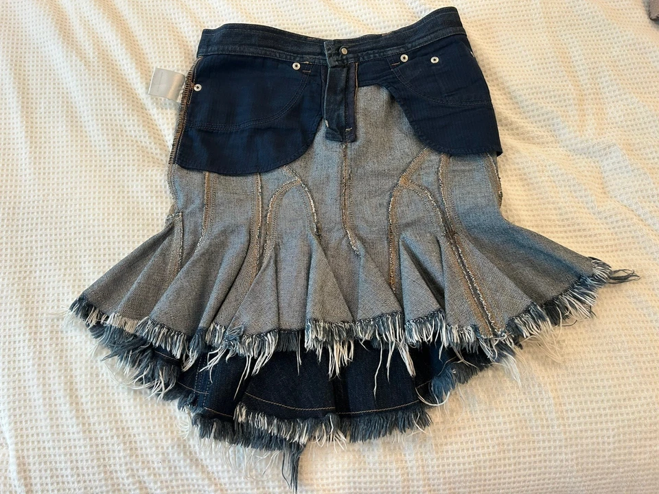 ALEXANDER MCQUEEN COLECCIÓN DELIVERANCE JEAN FALDA VAQUERA TALLA 38 Y2K Foto 3 de 4