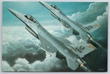 Classic F-16 Falcon Fighter-Bomber Photochrome Postcard 1989