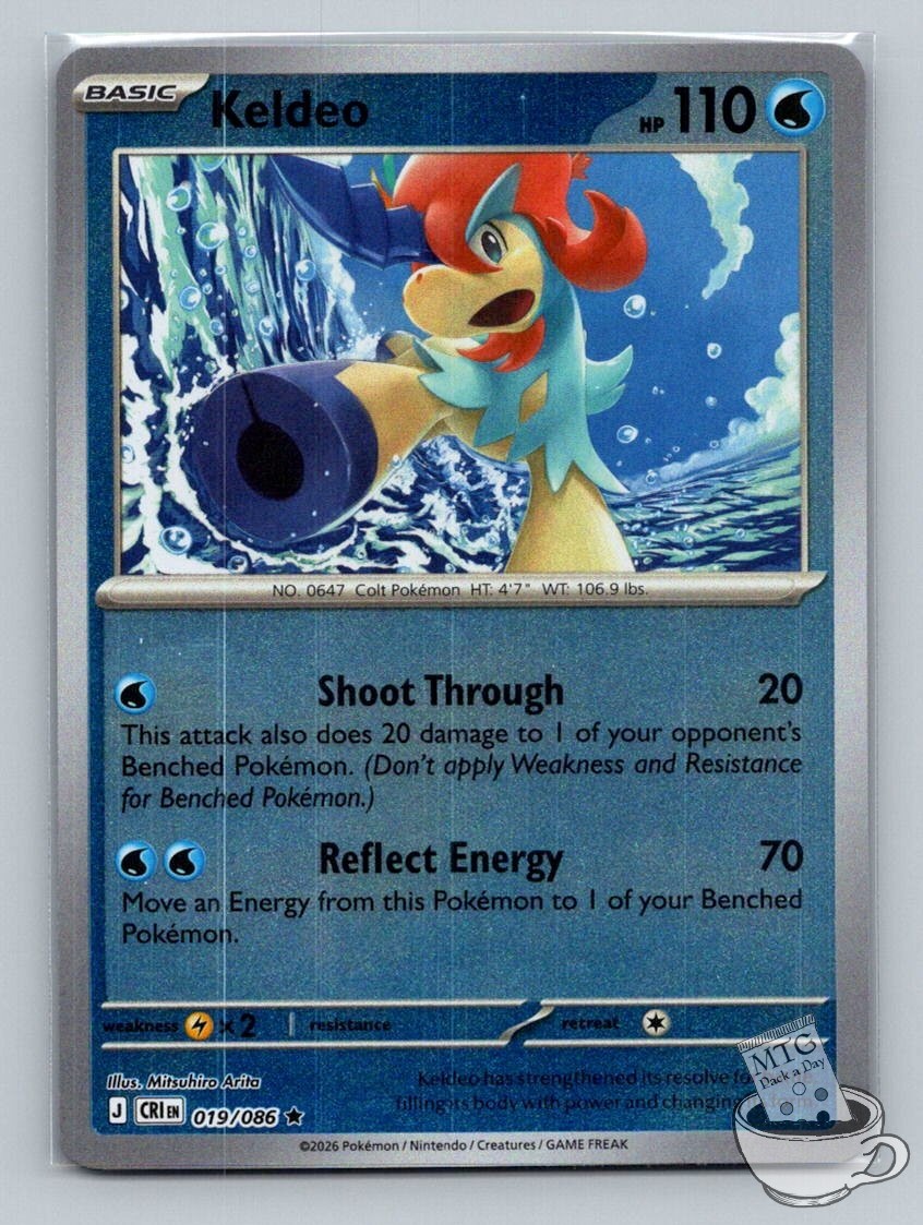 1x Keldeo Reverse Holo # 019/086 Pokemon ME04: Chaos Rising R NM