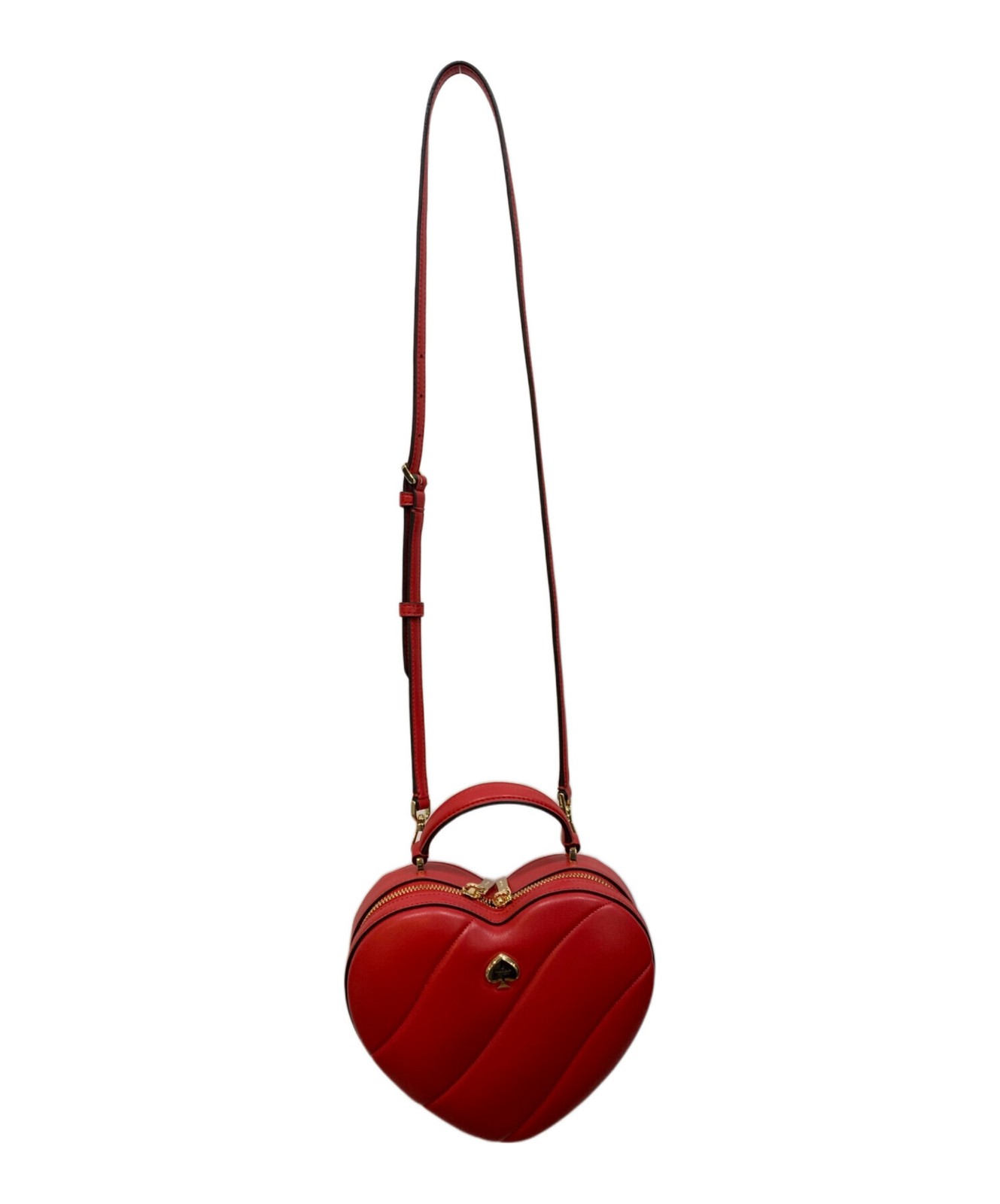 Kate Spade Heart-Shaped 2-Way Bag Leather Red Women Used Authentic thumbnail 8