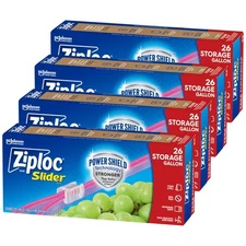 Durable Reusable Gallon Food Storage Bags – 104 Count with Slider Closure