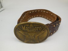DK6 1987 Brass Marlboro Cattle Bull Longhorn Western Cowboy Belt Buckle