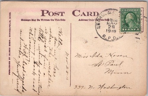 HETTINGER, North Dakota Postcard MAIN STREET Add-On Real Photo / 1916 Cancel - Picture 2 of 2