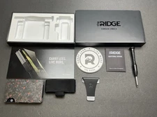 New! Open Box The ridge Wallet  forged ember bundle With Money Clip/ Strap!