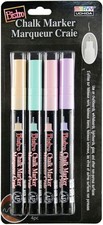 UCHIDA Bistro Chalk Marker Extra Fine Point Set, 4-Pack Pastel Assorted