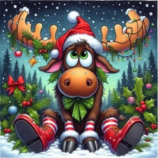 Mrnsiet Christmas Elk Diamond Painting Kits for Adults, 5D Elk Diamond Art K...