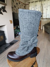 Womens Harris Tweed full length boot Gaiters. Scottish. Fashion. Craft.