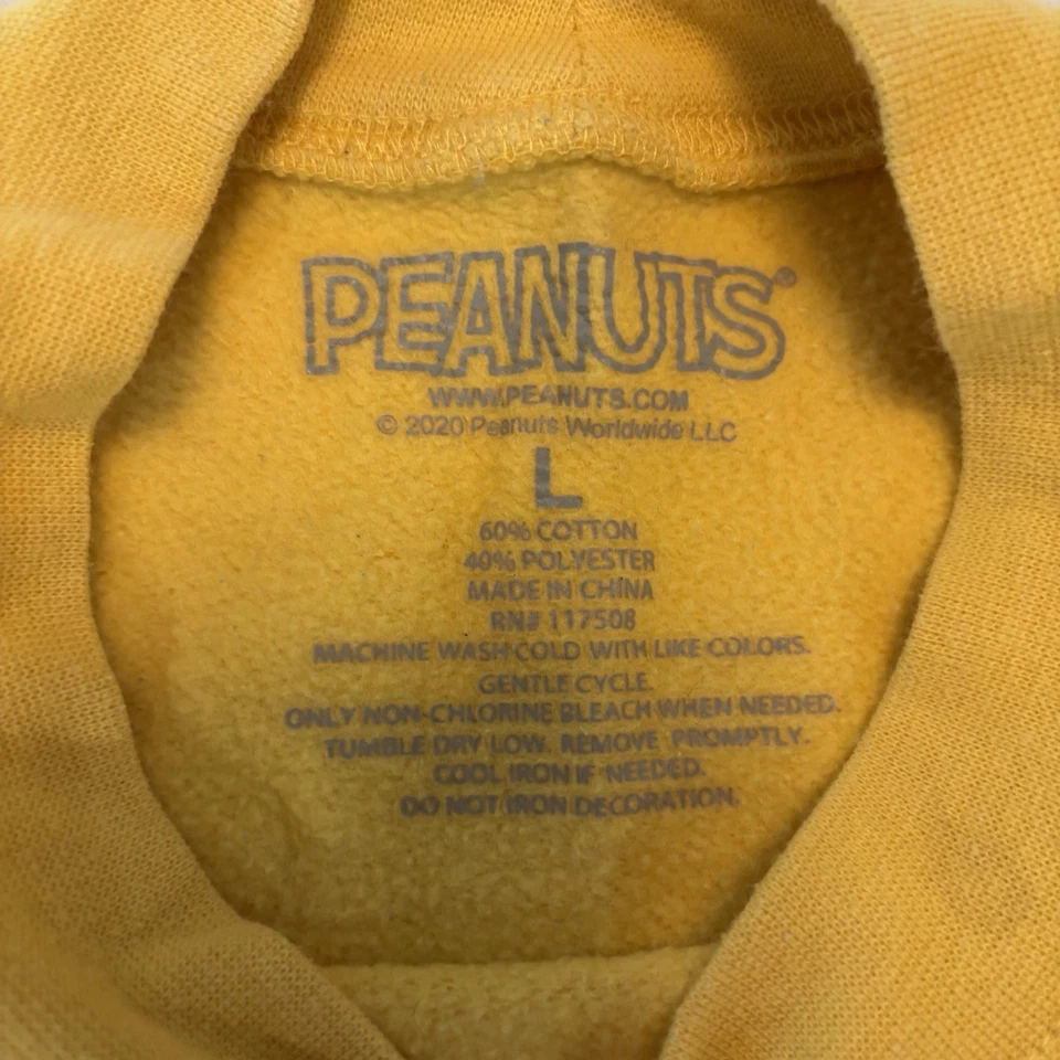 Sudadera Pullover Algodón Amarillo Peanuts Charlie Brown Snoopy Linus Talla Grande Foto 4 de 4