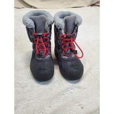 Sorel Black Gray Outdoor Classic Waterproof Snow Shoes Boots Unisex Boy Girl 12