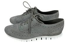 Cole Haan Zerogrand Wingtip Grey Oxford Suede Shoes Comfort Womens Size 6B