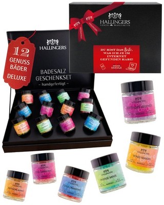Badesalze Valentinstagsgeschenk-Set 12 Badezusätze ''Du bist da...'' Hallingers DE