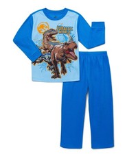 Jurassic World Dominion Boy's Carnivore Dinosaurs Flannel Pajama Set