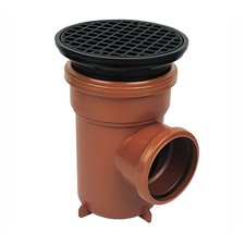 FLOPLAST Underground drain 110mm bottle gully & grid - FREE Next-Day Delivery