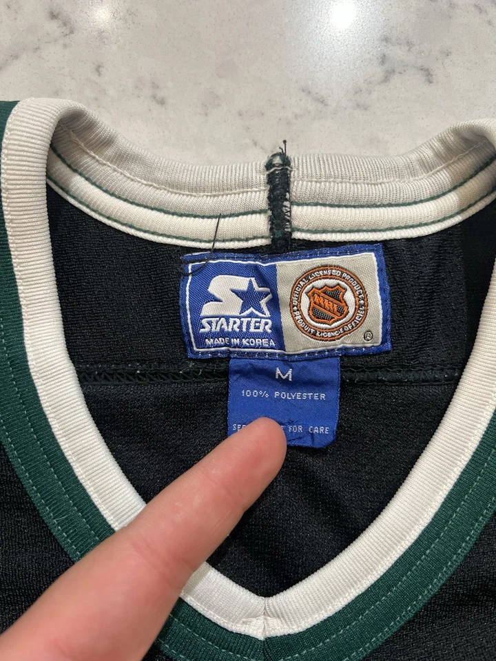Vintage Dallas Stars Starter NHL Hockey Jersey Black Green Men’s Size M - Image 3 of 4