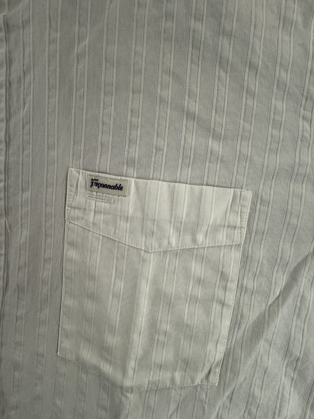 Faconnable Cotton Large Button-Down Striped White… - image 2