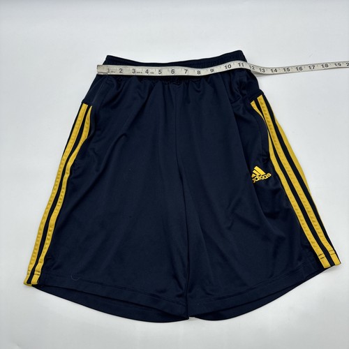 Adidas Athletic Shorts Youth Boys S Black Striped Yeloow Pocket Zip..#29881 - Picture 5 of 13