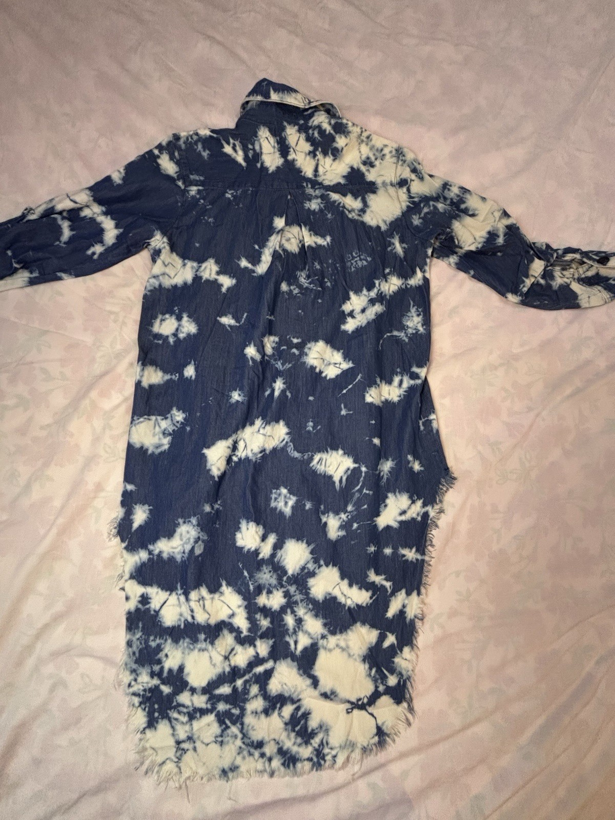 Thrill Distressed Bleached Denim Button Down Top-… - image 12