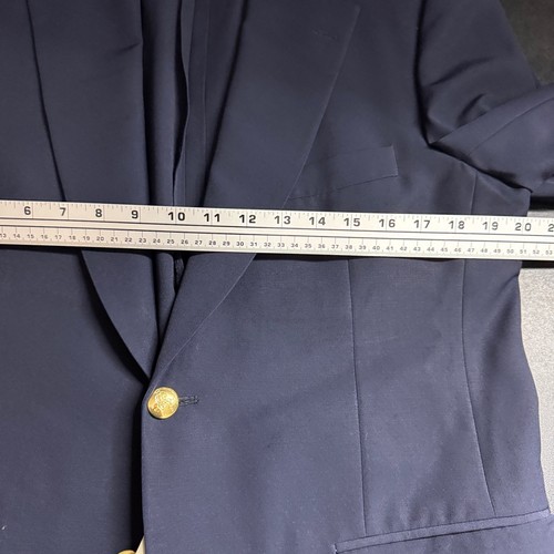 Paul Stuart Navy Blue Blazer Menswear Wool Jacket Gold Buttons Formal 39S - Picture 9 of 11